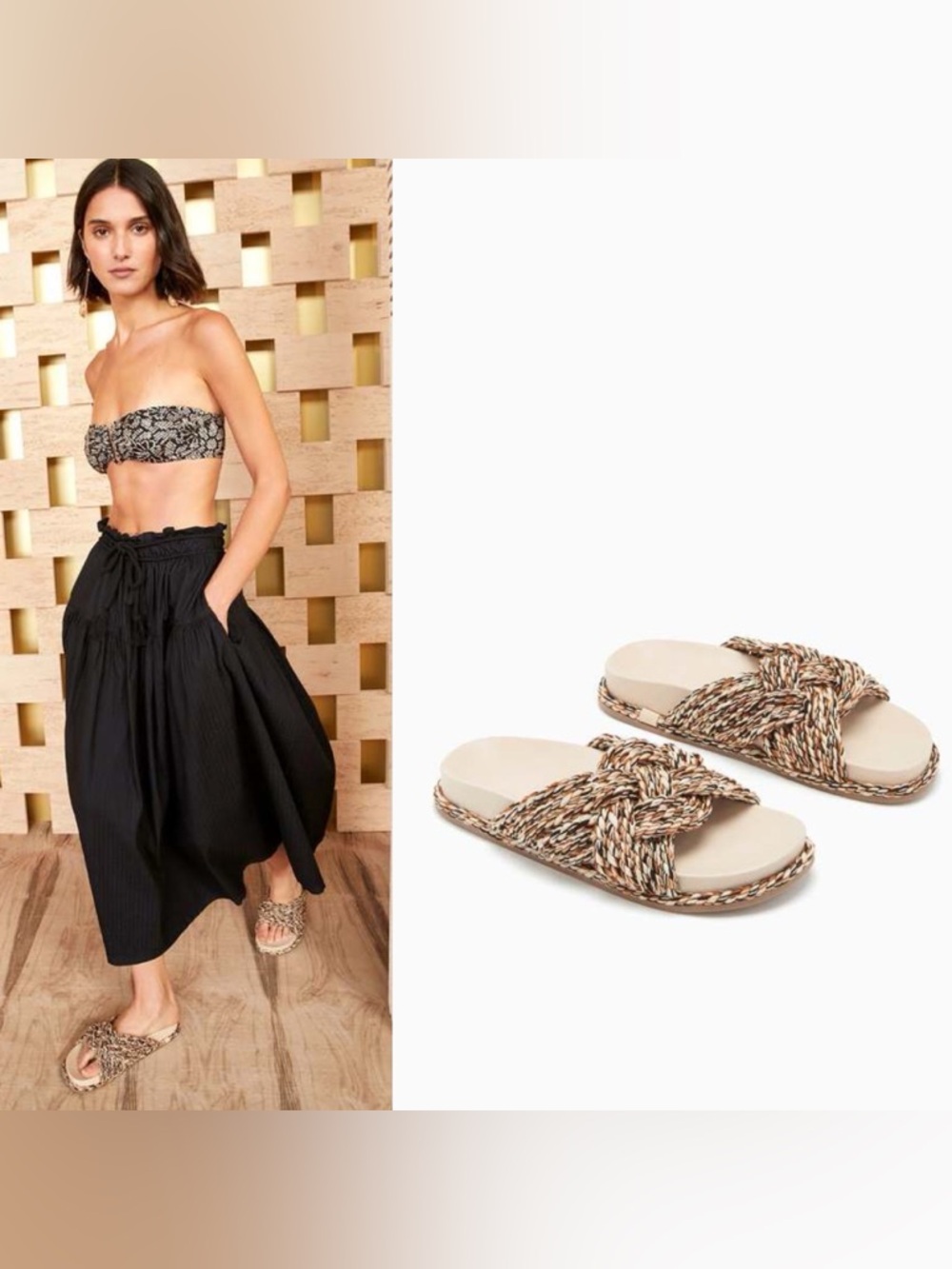 ULLA JOHNSON PALMA TWISTED ROPE SLIDE - TIERRA Size 36 or US Size 6 $470